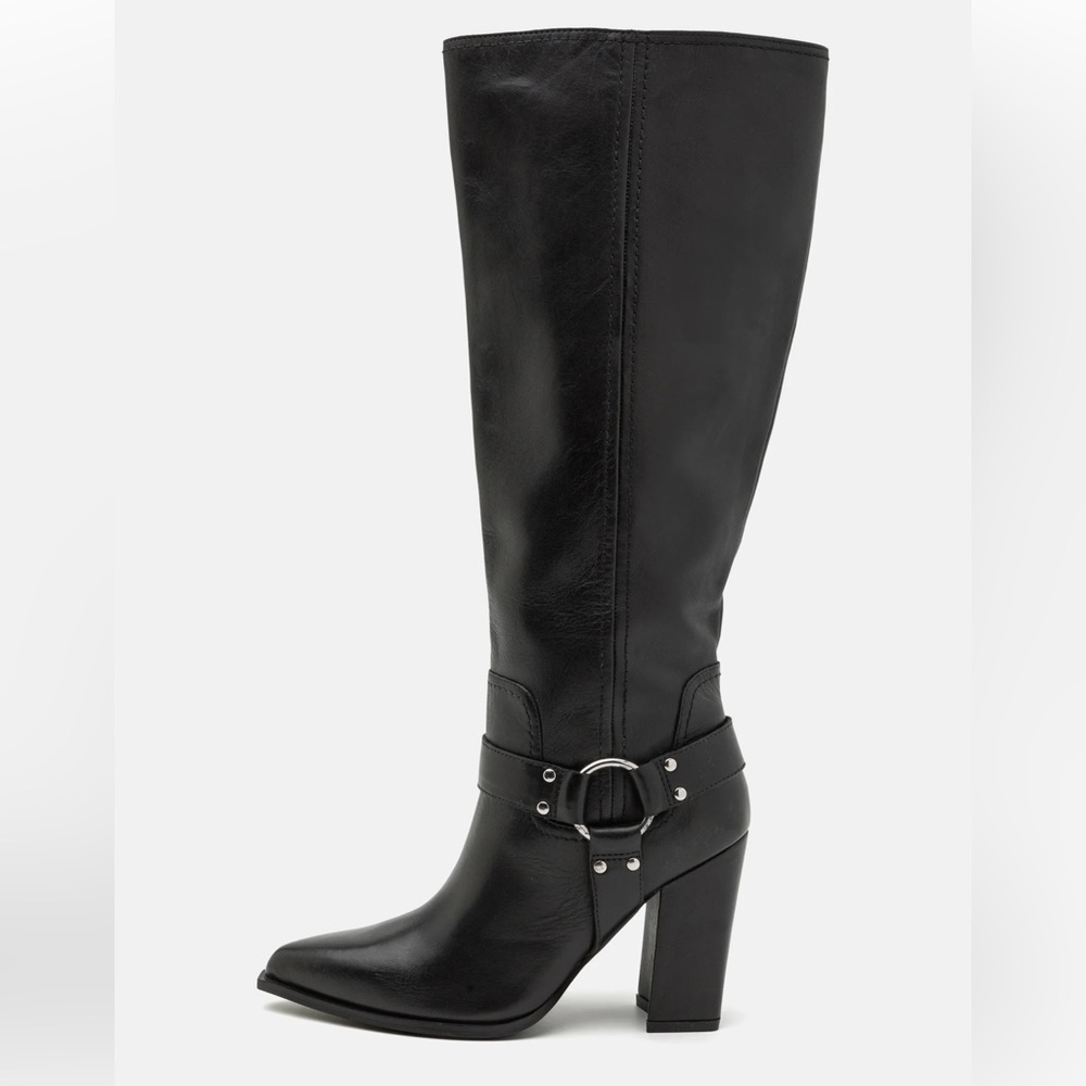 Steve Madden Black Heeled Harness Boots